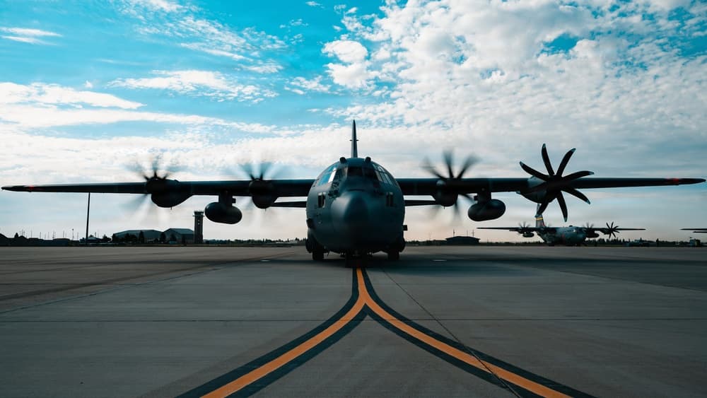 C-130 aircraft prepared for a flyover